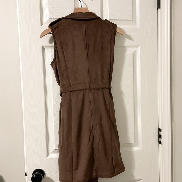 NEW Sincerely Jules Brown Suede Dress with Belt - size small - Picture 4 of 7